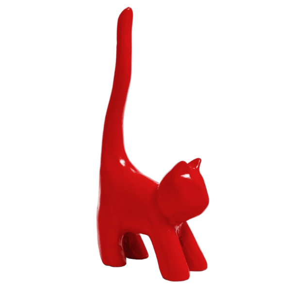 Statue Chat Animaux Resine - 30cm - Rouge - ANIMAUX-RESINE.FR (8904757641556)