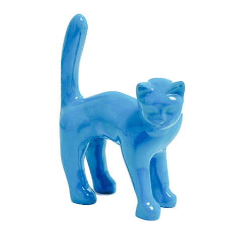 Statue Chat Animaux Resine - 35cm - Bleu Ciel - ANIMAUX-RESINE.FR (8904750006612)