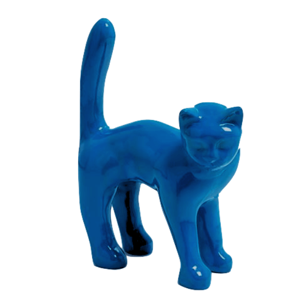 Statue Chat Animaux Resine - 35cm - Bleu Nuit - ANIMAUX-RESINE.FR (8904750104916)