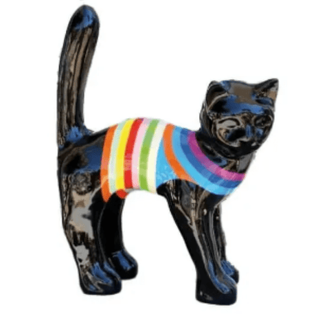 Statue Chat Animaux Resine - 35cm - Marinière Happy - ANIMAUX-RESINE.FR (8904759378260)