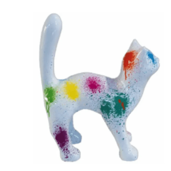 Statue Chat Animaux Resine - 35cm - Tie And Dye - ANIMAUX-RESINE.FR (8904759574868)