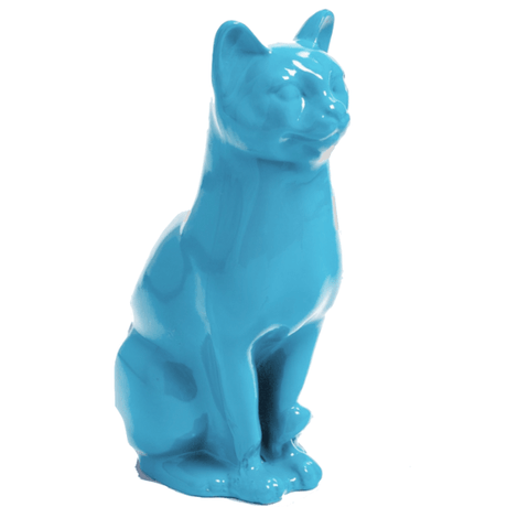 Statue Chat Animaux Resine - 40cm - Bleu Ciel - ANIMAUX-RESINE.FR (8904753906004)