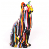 Statue Chat Animaux Resine - 40cm - Multi Coulure Noir - ANIMAUX-RESINE.FR (8904758690132)