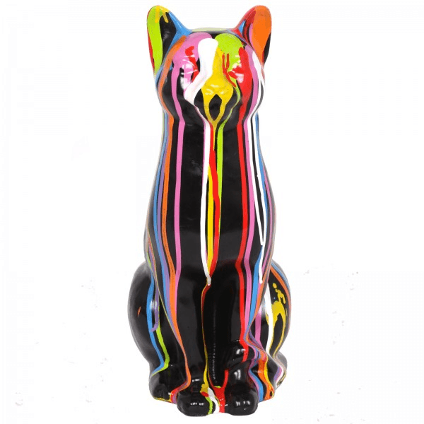 Statue Chat Animaux Resine - 40cm - Multi Coulure Noir - ANIMAUX-RESINE.FR (8904758690132)