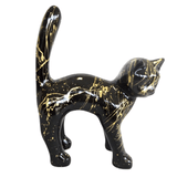 Statue Chat Animaux Resine - 45cm - Coulure Dorée Noir - ANIMAUX-RESINE.FR (8904761278804)