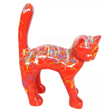 Statue Chat Animaux Resine - 45cm -Graffiti Rouge - ANIMAUX-RESINE.FR (8904761147732)