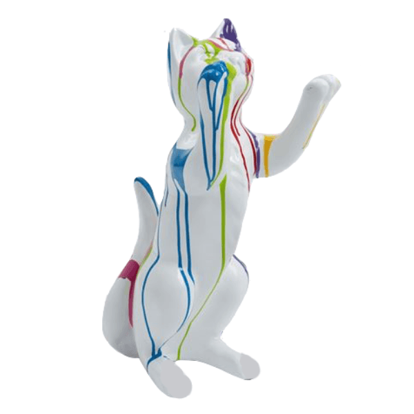 Statue Chat Animaux Resine - 55cm - Multi Coulure Blanc - ANIMAUX-RESINE.FR (8904752464212)