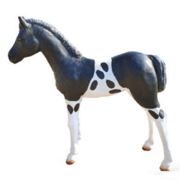 Statue Cheval Animaux Resine - 150cm - Noir & Blanc - ANIMAUX-RESINE.FR (8905496854868)