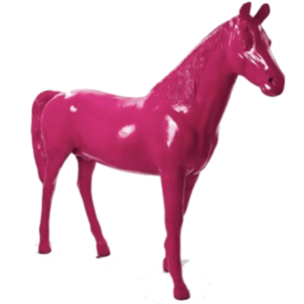 Statue Cheval Animaux Resine - 210cm - Rose Fushia - ANIMAUX-RESINE.FR