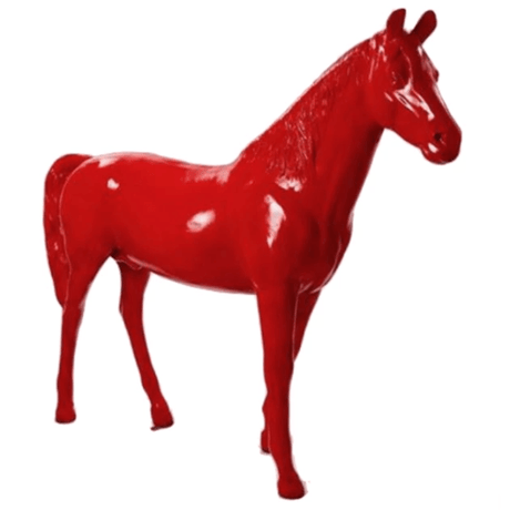 Statue Cheval Animaux Resine - 210cm - Rouge - ANIMAUX-RESINE.FR