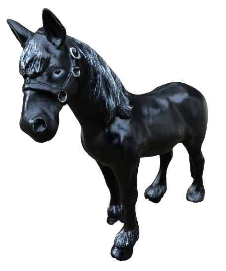 Statue Cheval Animaux Resine - 50cm - Naturel Noir - ANIMAUX-RESINE.FR (8905476997460)