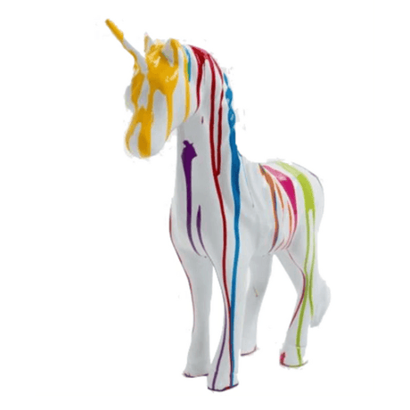 Statue Cheval Licorne Animaux Resine - 50cm - Multi Coulure Blanc - ANIMAUX-RESINE.FR (8905195454804)