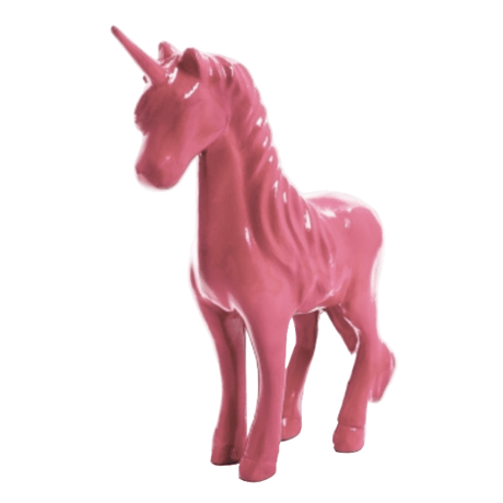 Statue Cheval Licorne Animaux Resine - 50cm - Rose Clair - ANIMAUX-RESINE.FR (8905194930516)
