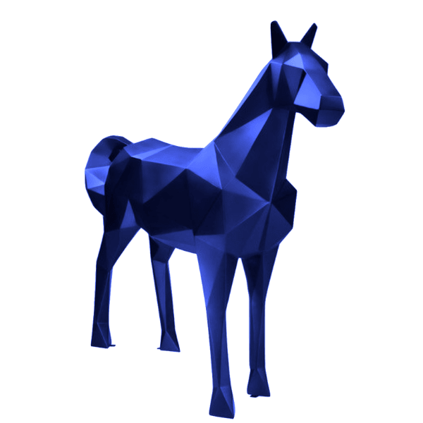 Statue Cheval Origami Animaux Resine - 210cm - Bleu Nuit - ANIMAUX-RESINE.FR (8905494069588)