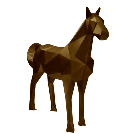 Statue Cheval Origami Animaux Resine - 210cm - Marron - ANIMAUX-RESINE.FR