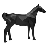 Statue Cheval Origami Animaux Resine - 210cm - Noir - ANIMAUX-RESINE.FR