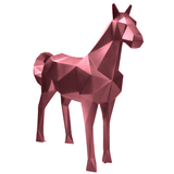 Statue Cheval Origami Animaux Resine - 210cm - Rose Clair - ANIMAUX-RESINE.FR