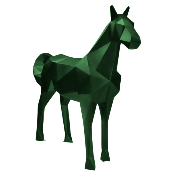 Statue Cheval Origami Animaux Resine - 210cm - Vert - ANIMAUX-RESINE.FR (8905488466260)