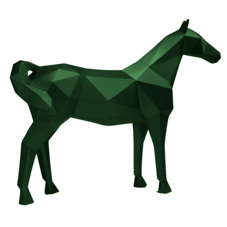 Statue Cheval Origami Animaux Resine - 210cm - Vert - ANIMAUX-RESINE.FR (8905488466260)