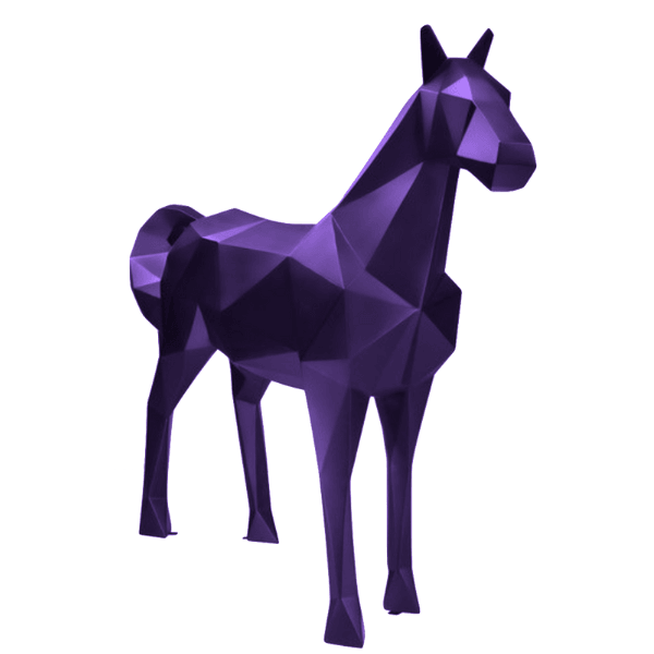 Statue Cheval Origami Animaux Resine - 210cm - Violet - ANIMAUX-RESINE.FR (8905491054932)