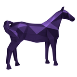 Statue Cheval Origami Animaux Resine - 210cm - Violet - ANIMAUX-RESINE.FR (8905491054932)