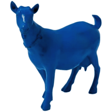 Statue Chevre Tete en Haut Animaux Resine - 60cm - Bleu Nuit - ANIMAUX-RESINE.FR