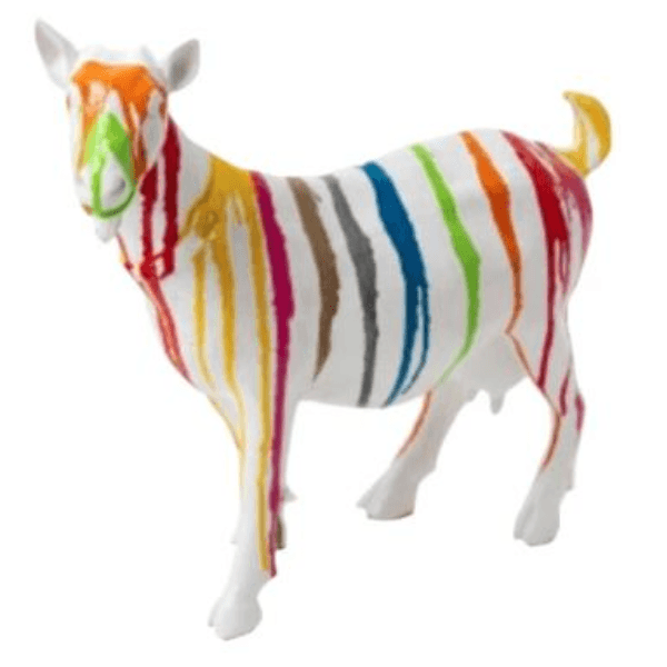 Statue Chevre Tête en Haut Animaux Resine - 60cm - Multi Coulure blanc - ANIMAUX-RESINE.FR (8904769536340)