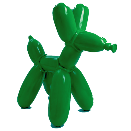 Statue Chien Ballon Animaux Resine - 120cm - Vert - ANIMAUX-RESINE.FR