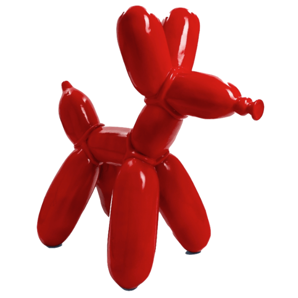 Statue Chien Ballon Animaux Resine - 210cm - Rouge - ANIMAUX-RESINE.FR