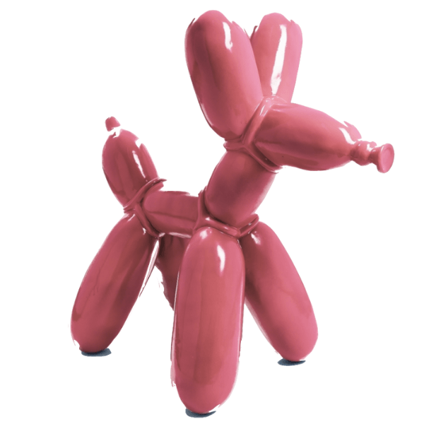 Statue Chien Ballon Animaux Resine - 70cm - Rose Clair - ANIMAUX-RESINE.FR (8904875376980)