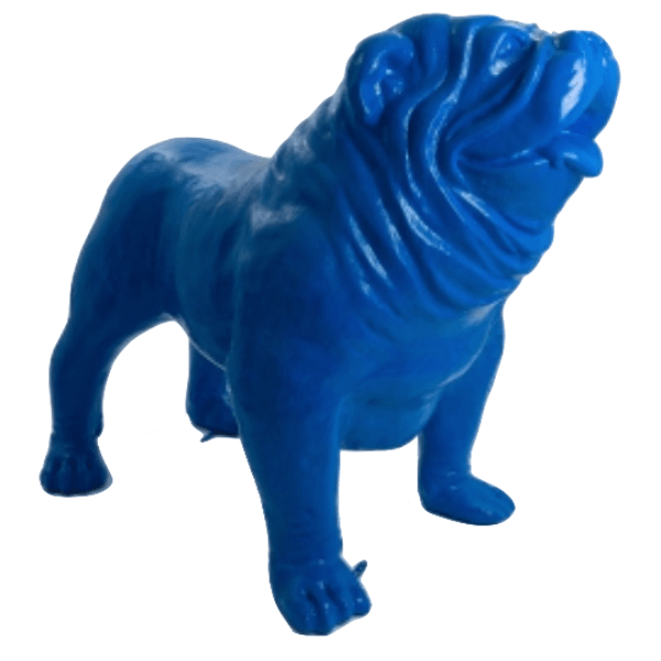 Statue Chien Bouledogue Anglais Animaux Resine - 160cm - Bleu Nuit - ANIMAUX-RESINE.FR