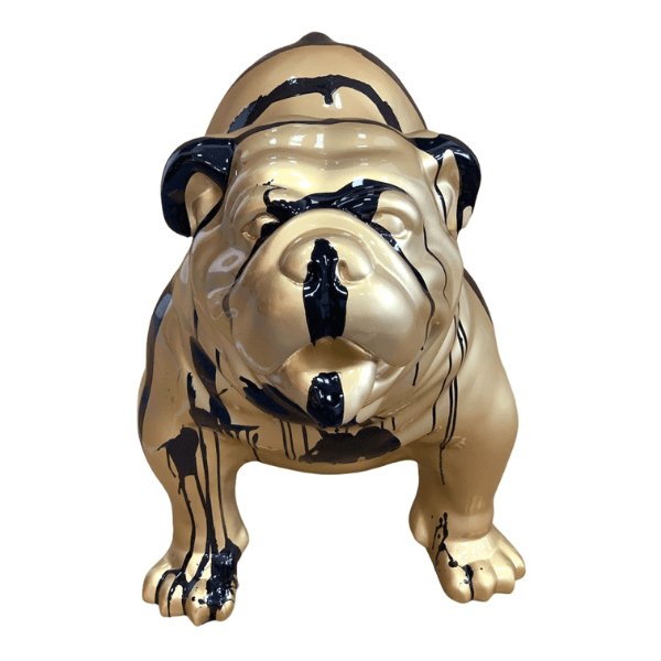 Statue Chien Bouledogue Anglais Animaux Resine - 160cm - Coulure Dorée Noir - ANIMAUX-RESINE.FR (8904846082388)