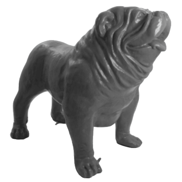 Statue Chien Bouledogue Anglais Animaux Resine - 160cm - Gris - ANIMAUX-RESINE.FR