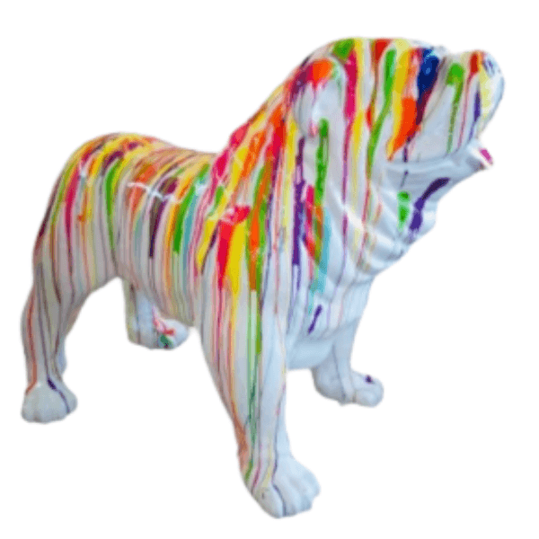 Statue Chien Bouledogue Anglais Animaux Resine - 160cm - Multi Coulure Blanc - ANIMAUX-RESINE.FR (8904846934356)