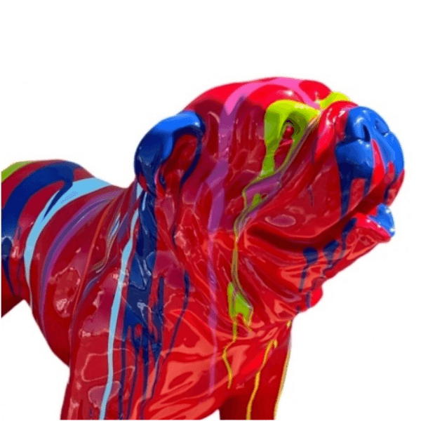 Statue Chien Bouledogue Anglais Animaux Resine - 160cm - Multi Coulure Rouge - ANIMAUX-RESINE.FR (8904846639444)