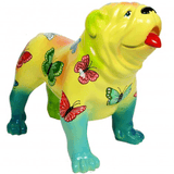 Statue Chien Bouledogue Anglais Animaux Resine - 160cm - Papillons - ANIMAUX-RESINE.FR (8904845361492)