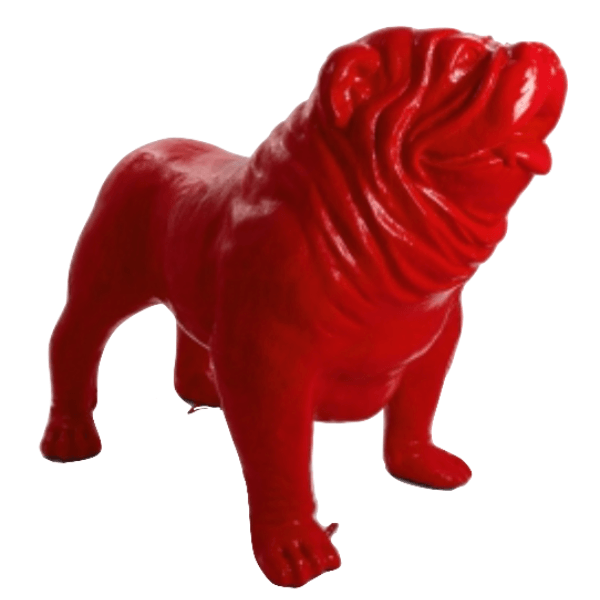 Statue Chien Bouledogue Anglais Animaux Resine - 160cm - Rouge - ANIMAUX-RESINE.FR