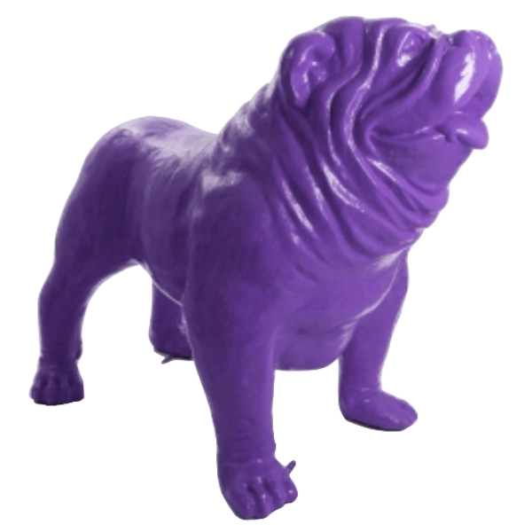 Statue Chien Bouledogue Anglais Animaux Resine - 160cm - Violet - ANIMAUX-RESINE.FR (8904849949012)