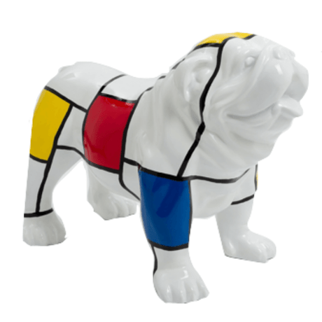 Statue Chien Bouledogue Anglais Animaux Resine - 30cm - Mondrian - ANIMAUX-RESINE.FR