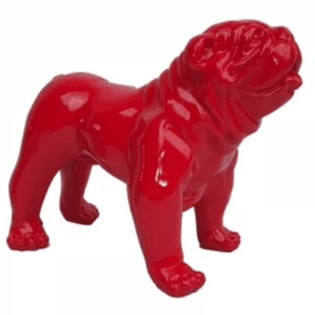 Statue Chien Bouledogue Anglais Animaux Resine - 60cm - Rouge - ANIMAUX-RESINE.FR