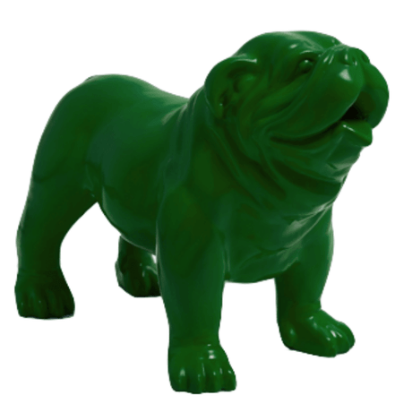 Statue Chien Bouledogue Anglais Animaux Resine - 60cm - Vert - ANIMAUX-RESINE.FR