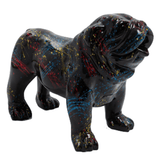 Statue Chien Bouledogue Anglais Animaux Resine - 90cm - Graffiti Noir - ANIMAUX-RESINE.FR