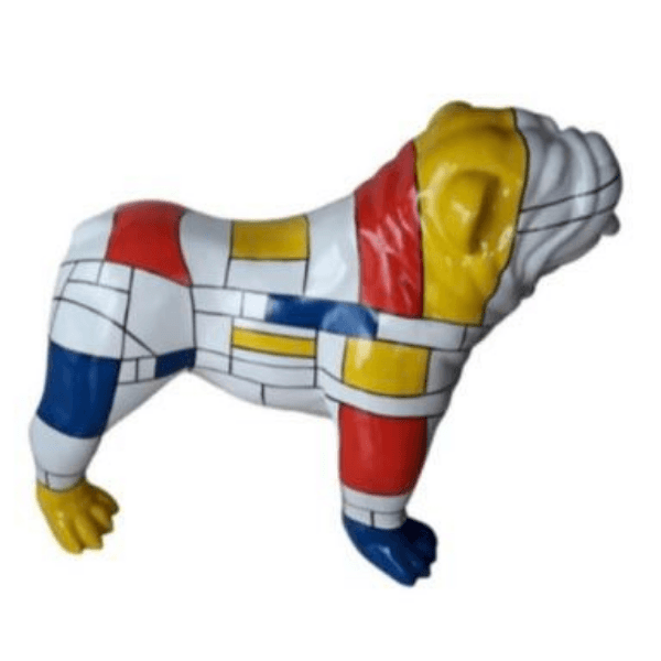 Statue Chien Bouledogue Anglais Animaux Resine - 90cm - Mondrian - ANIMAUX-RESINE.FR