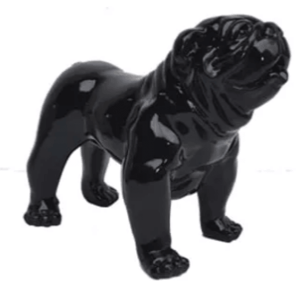 Statue Chien Bouledogue Anglais Animaux Resine - 90cm - Noir - ANIMAUX-RESINE.FR