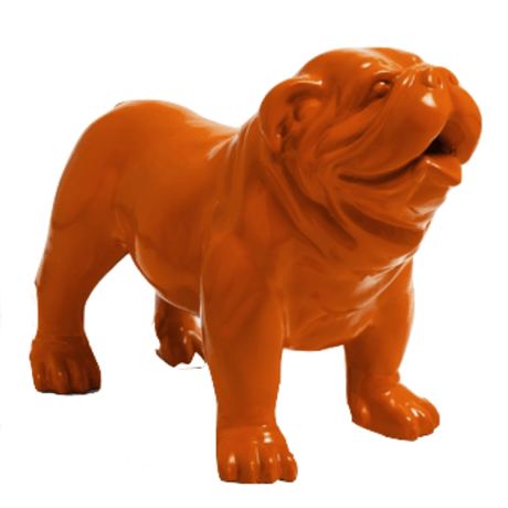 Statue Chien Bouledogue Anglais Animaux Resine - 90cm -Orange - ANIMAUX-RESINE.FR