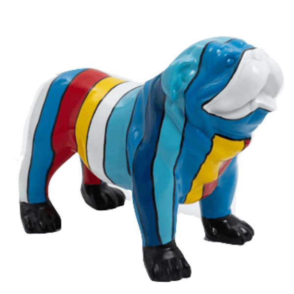 Statue Chien Bouledogue Anglais Animaux Resine - 90cm - Schtroumpf - ANIMAUX-RESINE.FR (8904853750100)