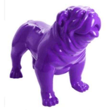 Statue Chien Bouledogue Anglais Animaux Resine - 90cm -Violet - ANIMAUX-RESINE.FR