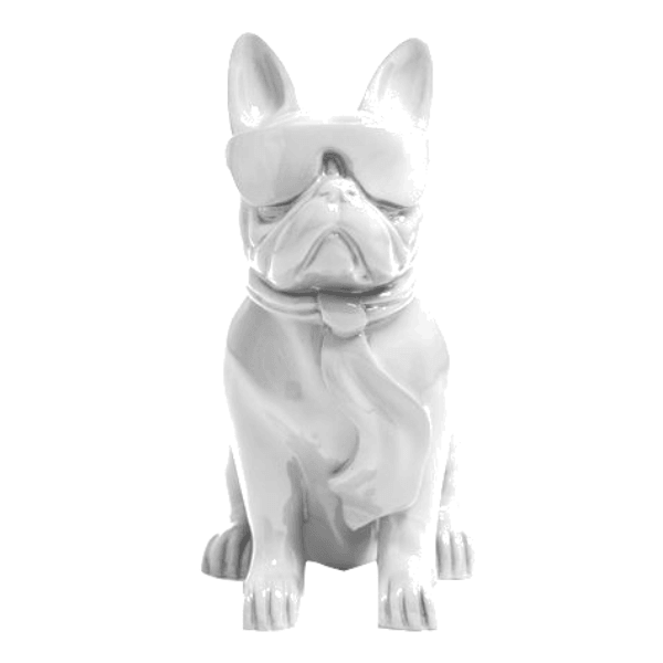 Statue Chien Bouledogue Francais Animaux Resine - 120cm - Blanc - ANIMAUX-RESINE.FR (8904782709076)