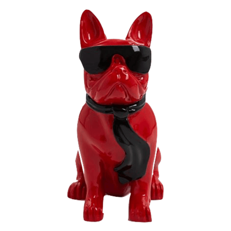 Statue Chien Bouledogue Francais Animaux Resine - 120cm - Mix Noir Rouge - ANIMAUX-RESINE.FR (8904818983252)