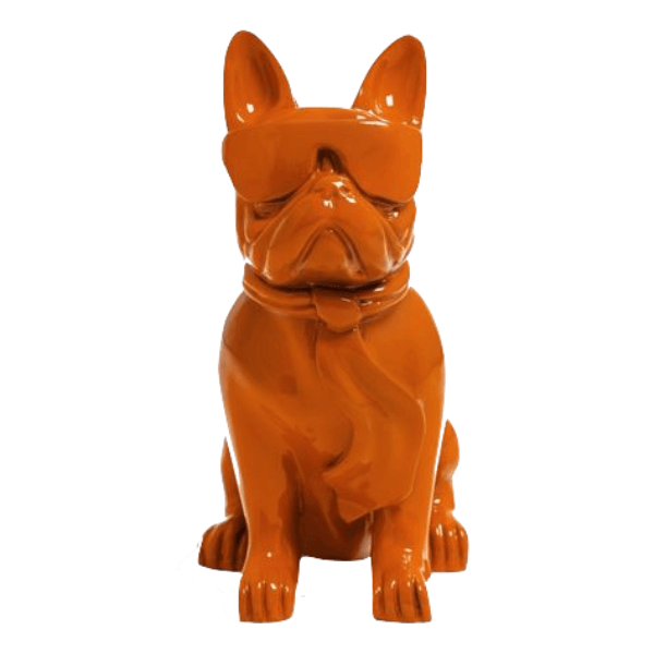 Statue Chien Bouledogue Francais Animaux Resine - 120cm - Orange - ANIMAUX-RESINE.FR (8904821440852)